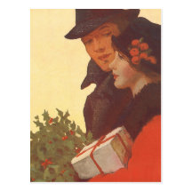 Paar-Weihnachtseinkaufen; Liebe und Romance Postkarten