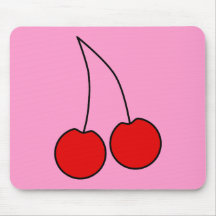 Paare der roten Kirschen. Schwarzer Entwurf Mousepad