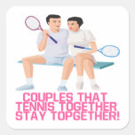 Paare dieses Tennis zusammen Quadrataufkleber