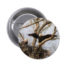 Paare von Eagles am Nest Button