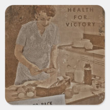 Packing Lunch Boxes WWII Square Stickers