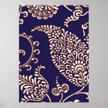 Paisley des Damastes Vintages girly Blumenchicmust Posterdruck