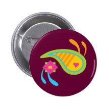 Paisley-Spaß Anstecknadelbuttons