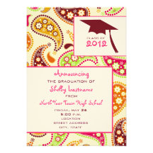 PaisleyAbschluss-Mitteilung 2012 Individuelle Ankündigskarten