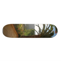 Palme am Sonnenuntergang auf Korfu-Insel Skateboard Deck