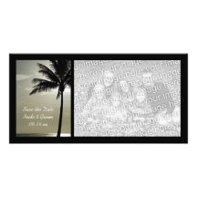 Palme-Strand-Hochzeits-Save the Date Foto-Karte Photokarte