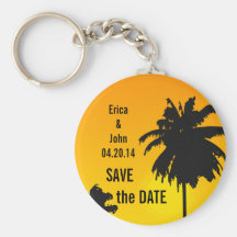 Palmen, die Save the Date Keychain Wedding sind Schlüsselanhänger