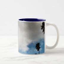 Palmen und Wolken Tee Haferl