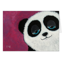 Panda auf Rosa - Gruß-Karte