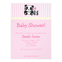 Panda-Babyparty - Rosa Individuelle Ankündigungen
