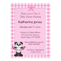 Panda-Bärn-Babyparty Invitaions Individuelle Einladungen