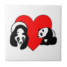 Panda-Bärn-Liebe Keramikfliese