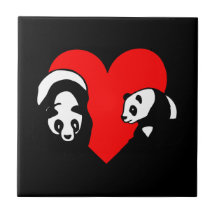 Panda-Bärn-Liebe Keramikkachel