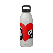 Panda-Bärn-Liebe Wiederverwendbare Wasserflasche