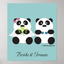 Panda-Braut-und Bräutigam-Plakat