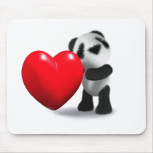 Panda-Herz des Baby-3d Mauspads