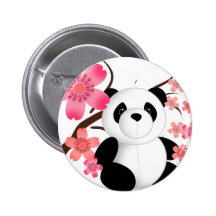 Panda-Kirschblüten Buttons