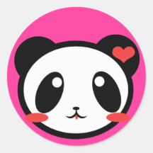 Panda Luv! Runder Aufkleber