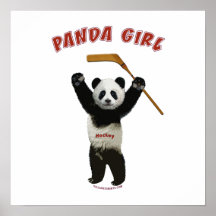 Panda-Mädchen-Hockey-Bär Plakat