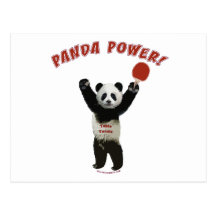 Panda-PowerPing Pong Postkarte