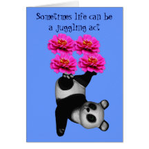 Pandajonglierende Zinnias-Blumen-Inspirational Kar