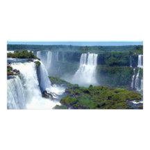 Panorama der Iguazu Wasserfälle von Brasilien Foto Karten Vorlage