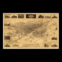 Panoramische Karte Denvers Co DIGITAL REMASTERED poster