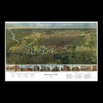 Panoramische Karte Houstons TX DIGITAL REMASTERED poster
