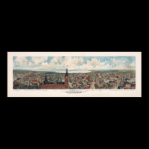 Panoramische Karte Milwaukee WI DIGITAL REMASTERED poster