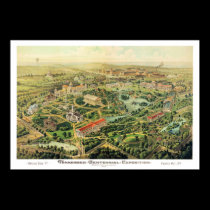 Panoramische Karte Nashvilles TN DIGITAL REMASTERE poster