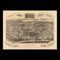 Panoramische Karte Philadelphia PAs DIGITAL REMAST poster