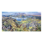 Panoramisches Zeichnen von Yellowstone Photo Karten Vorlage