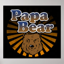 Papa-Bär, cooler Vatertags-Vintager Blick Plakat