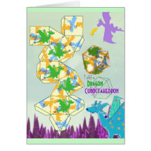 PapierCuboctahedron faltendes Drache-Muster-Handwe Grußkarten