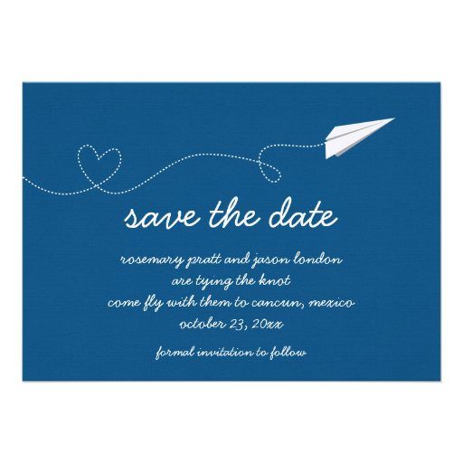 Papierflugzeug Save the Date Einladung