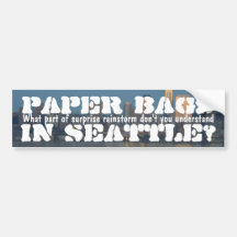 Papiertüten in Seattle? Auto Sticker