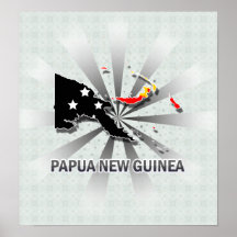 Papua-Neu-Guinea Flaggen-Karte 2,0 Plakat