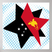 Papua+Neu+Guinea-Stern Plakatdrucke