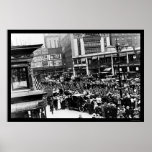 Parade der Soldaten auf Broadway in NY 1917 Posterdrucke