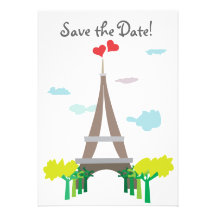 Paris-Hochzeit retten die Hochzeits-Datums-Karten Personalisierte Einladung