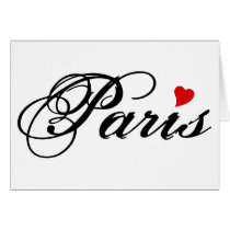 Paris mit rotem Herzen karten