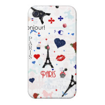 Paris-Muster mit Eiffelturm iPhone 4 Case