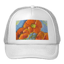 Paris orange Mohnblume Retrokult Cap