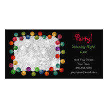 Party beleuchtet schwarze Fotokarte