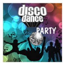 Party-Disco-Tanz-Retro blaue Blasen Personalisierte Einladungskarte