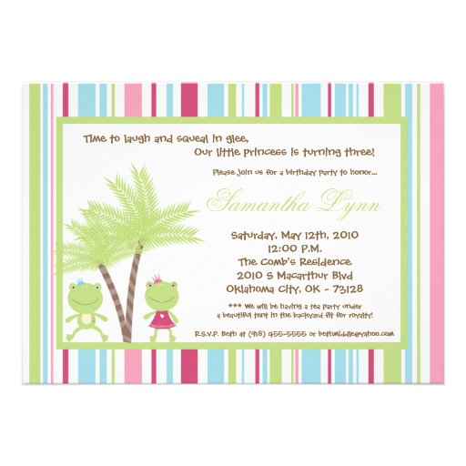 Party Einladung 12x18 Frosch-Prinz-Prinzessin Birt