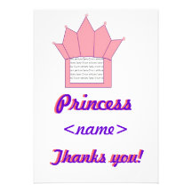 Party Prinzessin Crown Fifth Birthday danken Ihnen Einladung