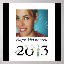 Party Sign In Board Class of 2013 Photo Grad Black Poster