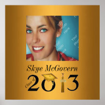 Party Sign In Board Class of 2013 Photo Grad Gold Posters