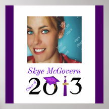 Party Sign In Board Class of 2013 Photo Purple Posters
